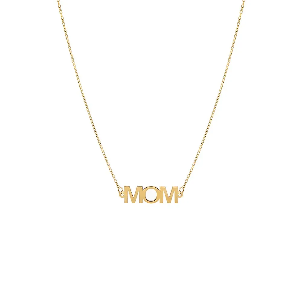 Solid Mom Nameplate Necklace 14K sold by Adina Eden's