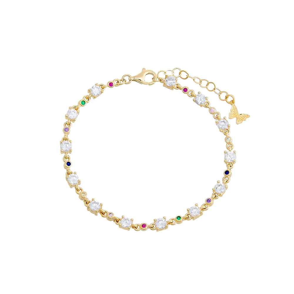 Multi Color Accented CZ Bracelet sold by Adina Eden's
