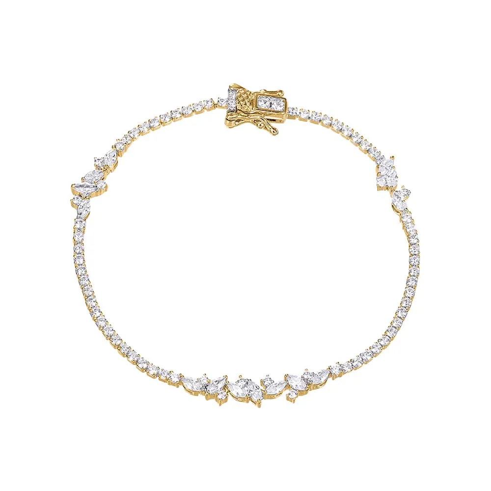 CZ Multi Shape Accented Tennis Bracelet sold by Adina Eden's