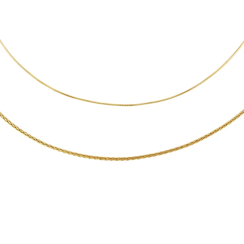 Thin Snake X Rope Chain Necklace Combo Set sold by Adina Eden's