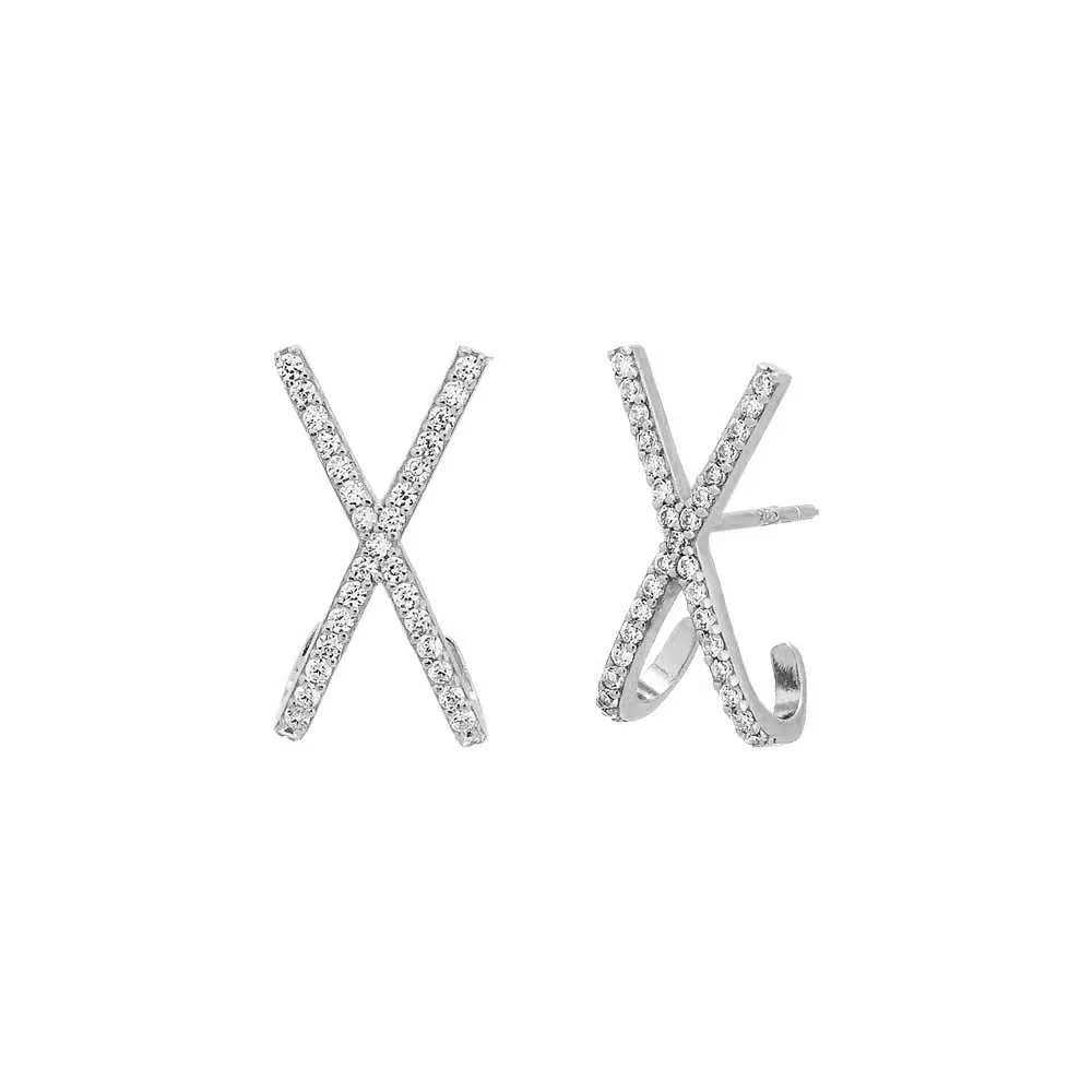 Pavé X Stud Earring sold by Adina Eden's product image thumbnail 3