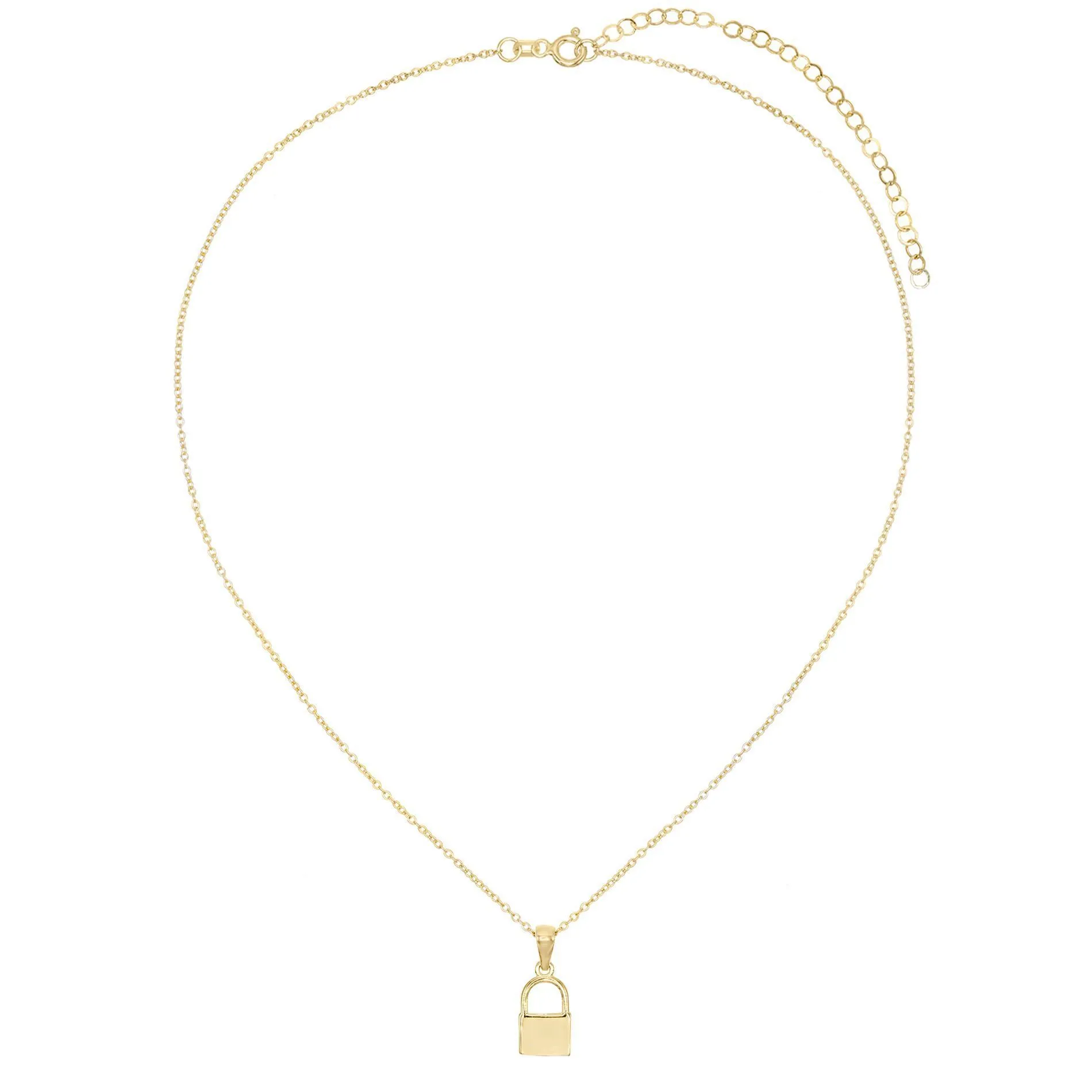 Engraved Mini Lock Necklace sold by Adina Eden's product image thumbnail 4