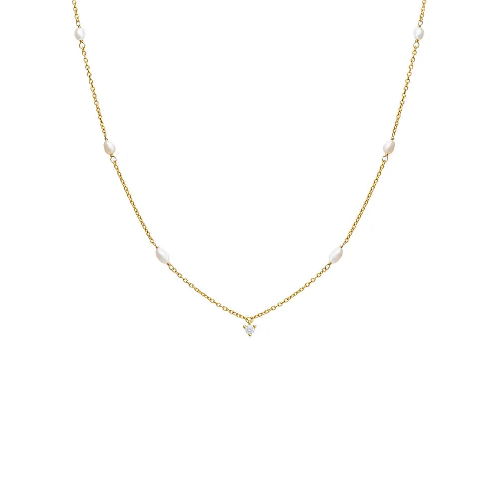 Dainty Pearl Necklace sold by Adina Eden's