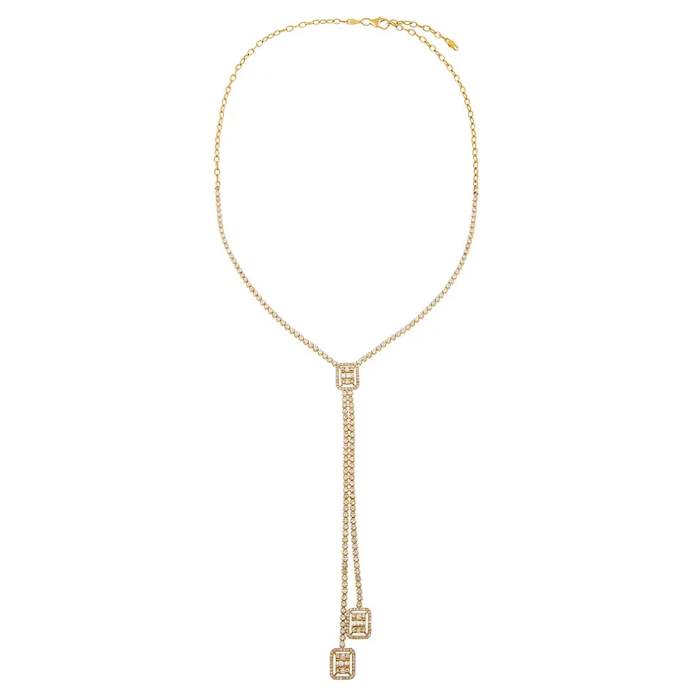 Radiant Diamond Lariat Necklace 14K sold by Adina Eden's product image thumbnail 3
