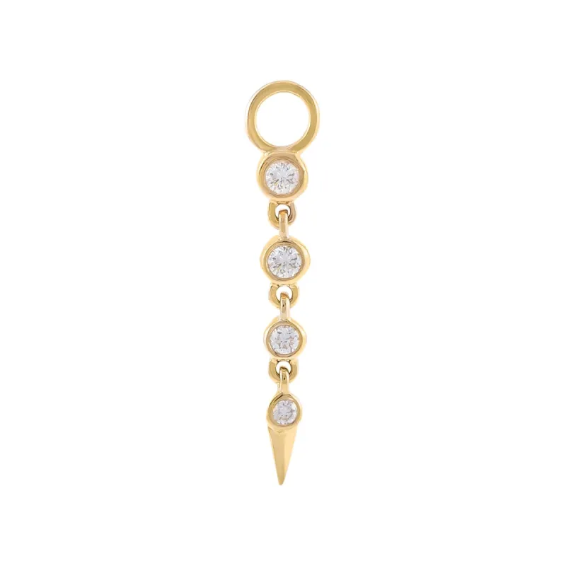 Diamond Bezel Spike Drop Charm 14K sold by Adina Eden's