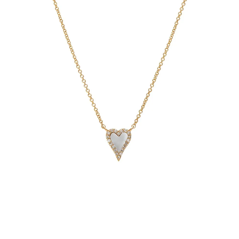 Mini Diamond Pave Outline Stone Heart Necklace 14K sold by Adina Eden's product image thumbnail 5
