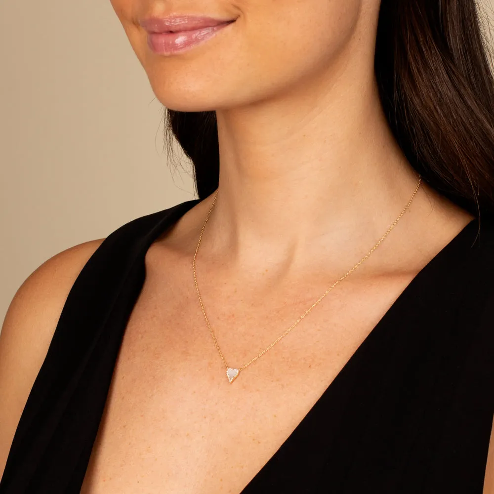 Mini Diamond Pave Outline Stone Heart Necklace 14K sold by Adina Eden's product image thumbnail 4