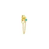 Colored Tiny Solitaire Bezel Chain Front Back Stud Earring sold by Adina Eden's