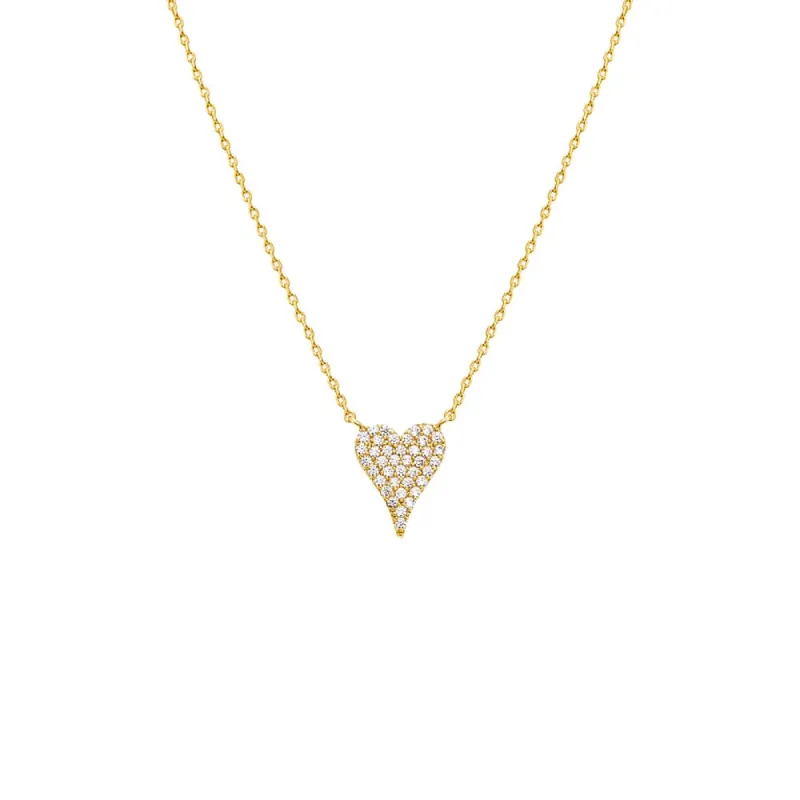 Pave CZ Elongated Heart Necklace sold by Adina Eden's