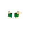 Double Colored Accented Baguette Stud Earring sold by Adina Eden's