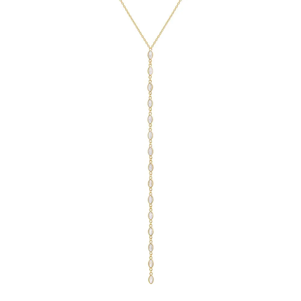 Multi Marquise CZ Lariat Necklace sold by Adina Eden's product image thumbnail 4
