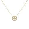Pavé Diamond Smiley Face Necklace 14K sold by Adina Eden's