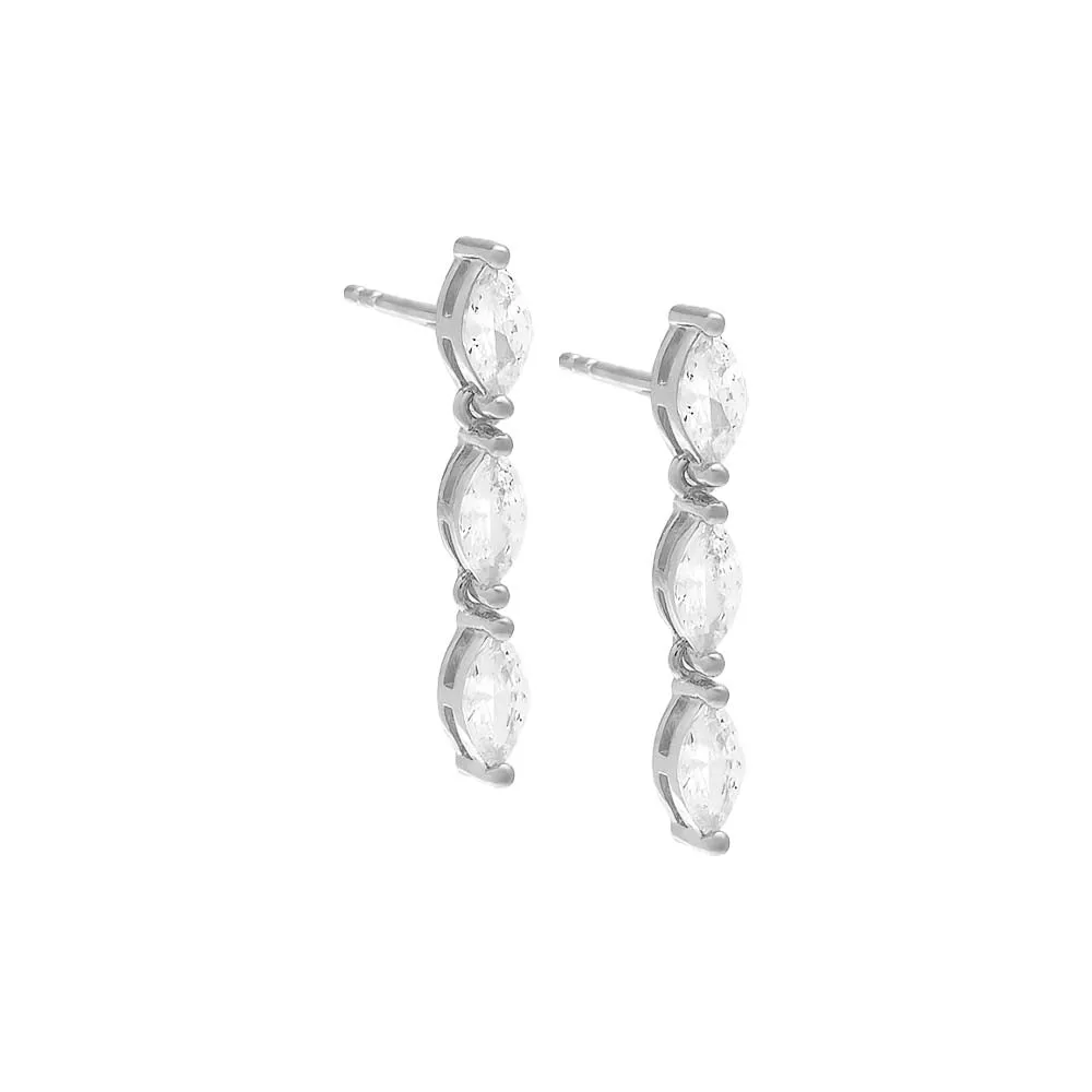 Triple Marquise Bar Stud Earring sold by Adina Eden's product image thumbnail 3