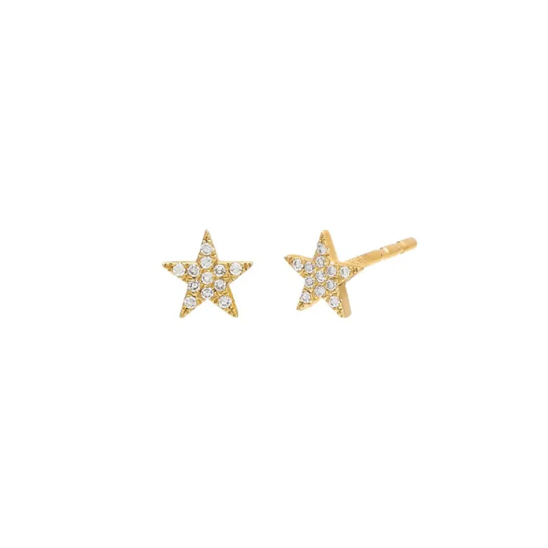 Diamond Star Stud Earring 14K sold by Adina Eden's