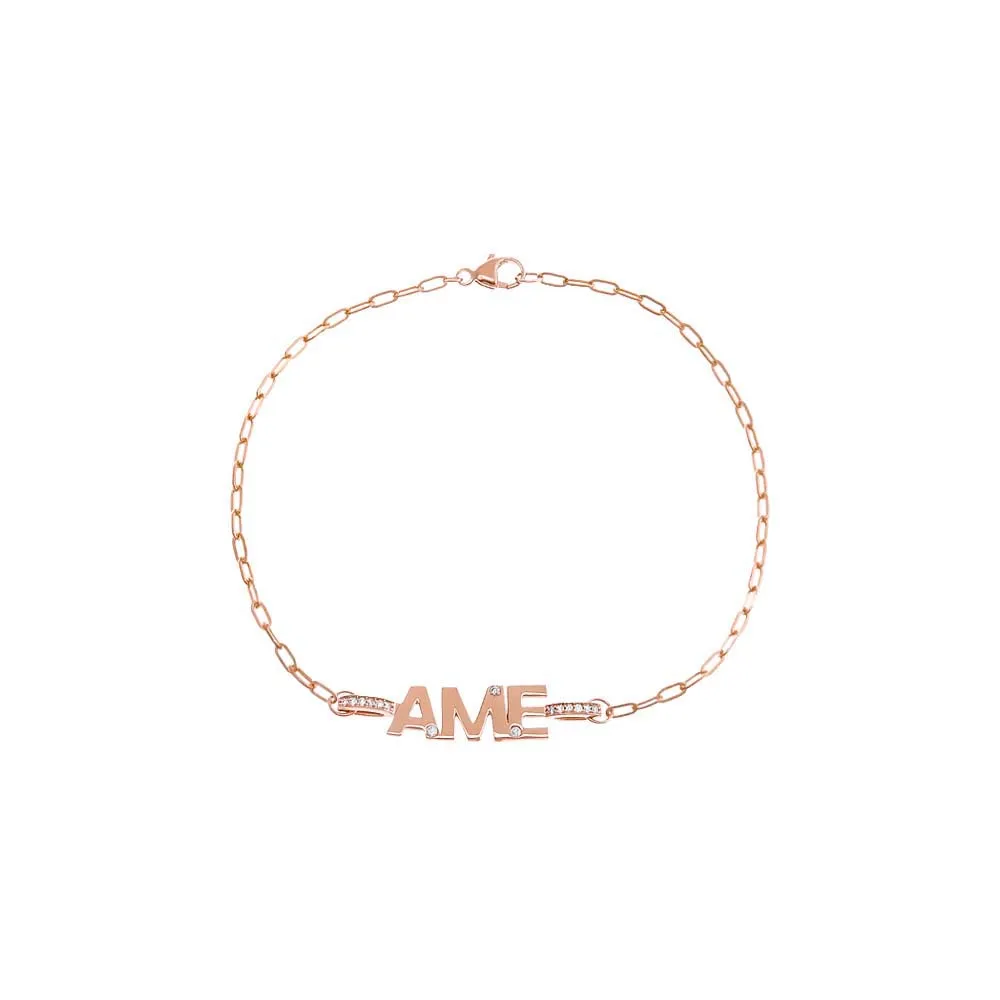 Diamond Accented Mini Monogram Bracelet 14K sold by Adina Eden's product image thumbnail 3
