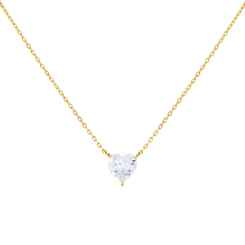 CZ Heart Stone Necklace sold by Adina Eden's