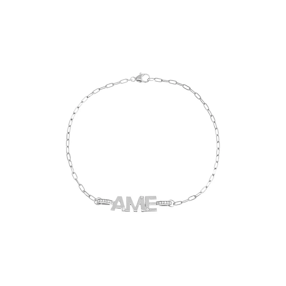Diamond Accented Mini Monogram Bracelet 14K sold by Adina Eden's product image thumbnail 2