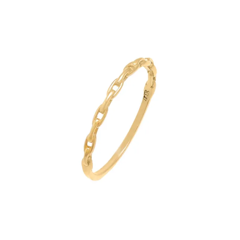 Solid Chain Ring 14K sold by Adina Eden's