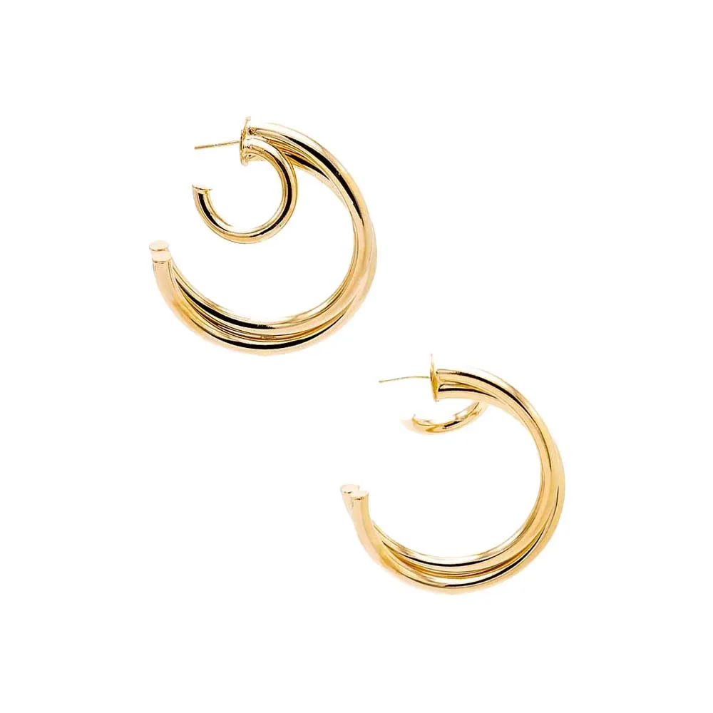 Triple Hollow Hoop Earring sold by Adina Eden's product image thumbnail 2