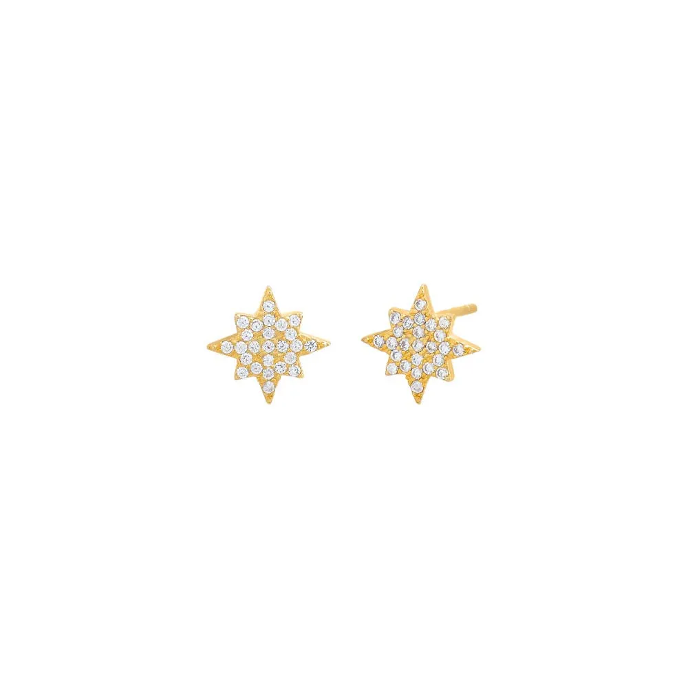 Mini Pavé Starburst Stud Earring sold by Adina Eden's