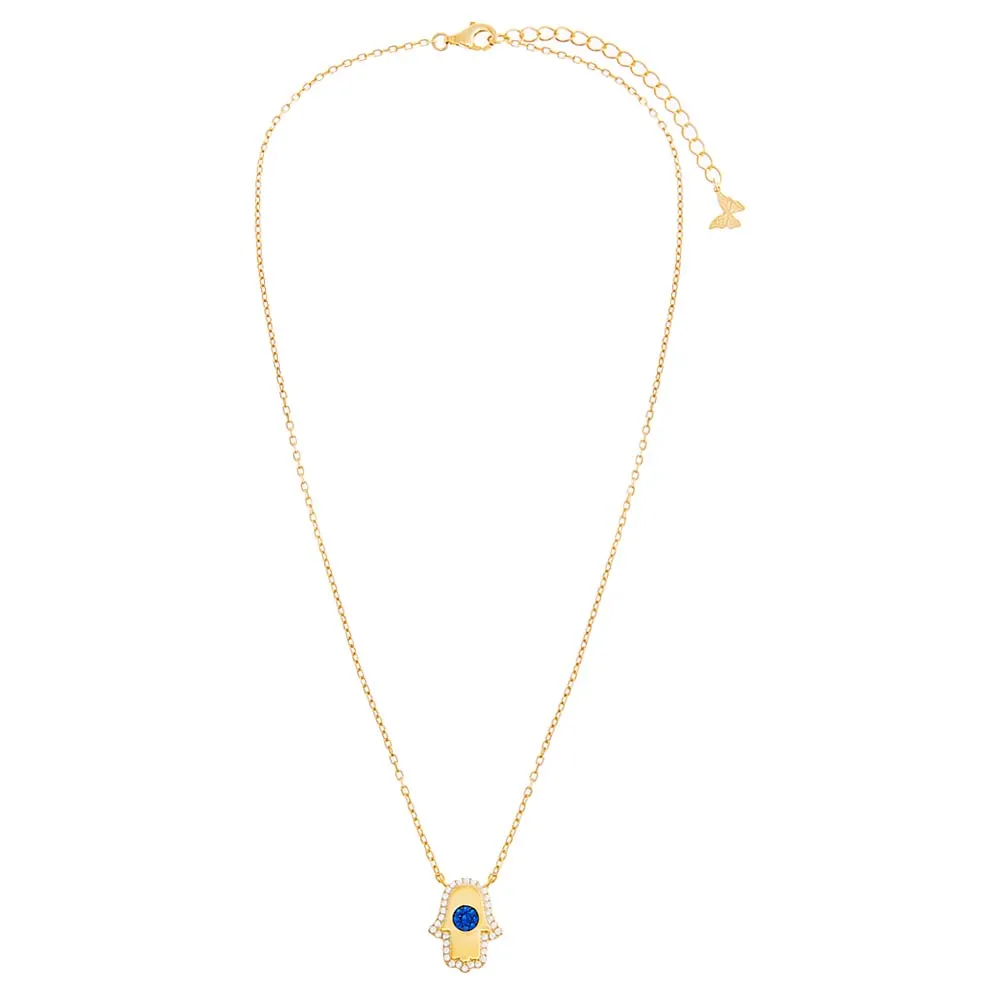 Colored Pave Hamsa Pendant Necklace sold by Adina Eden's product image thumbnail 4