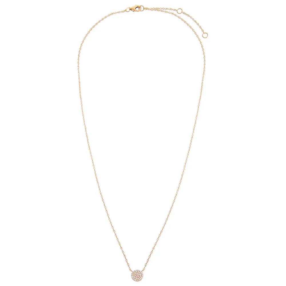 Diamond Pave Disc Pendant Necklace 14K sold by Adina Eden's product image thumbnail 3