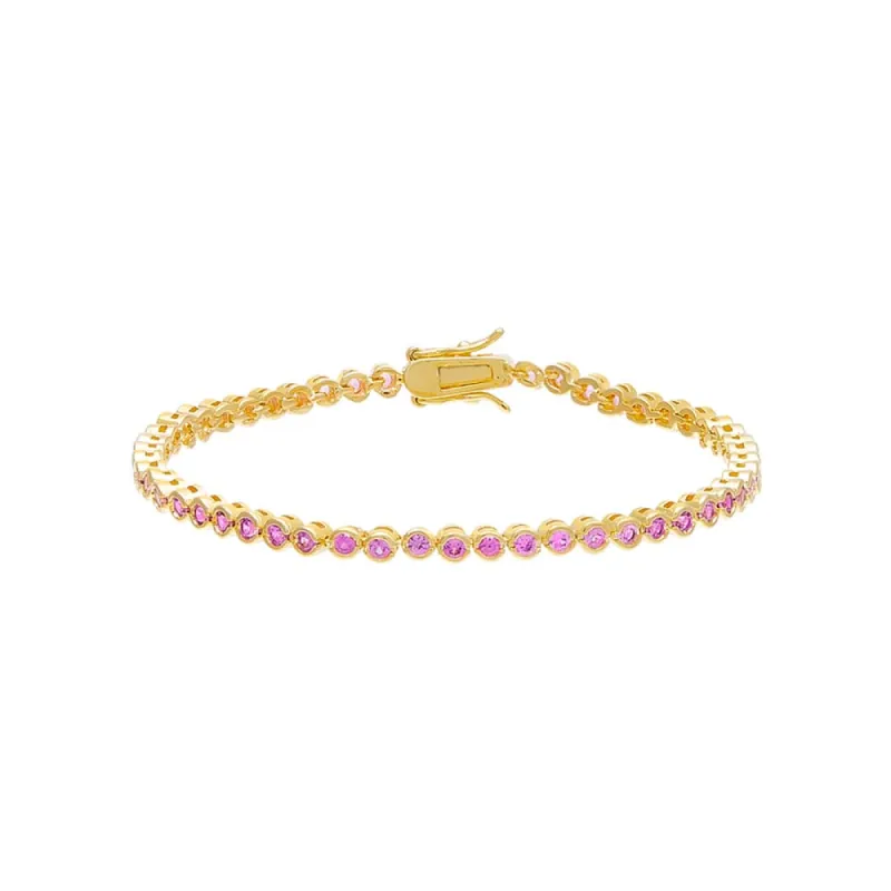 Gemstone Bezel Tennis Bracelet sold by Adina Eden's