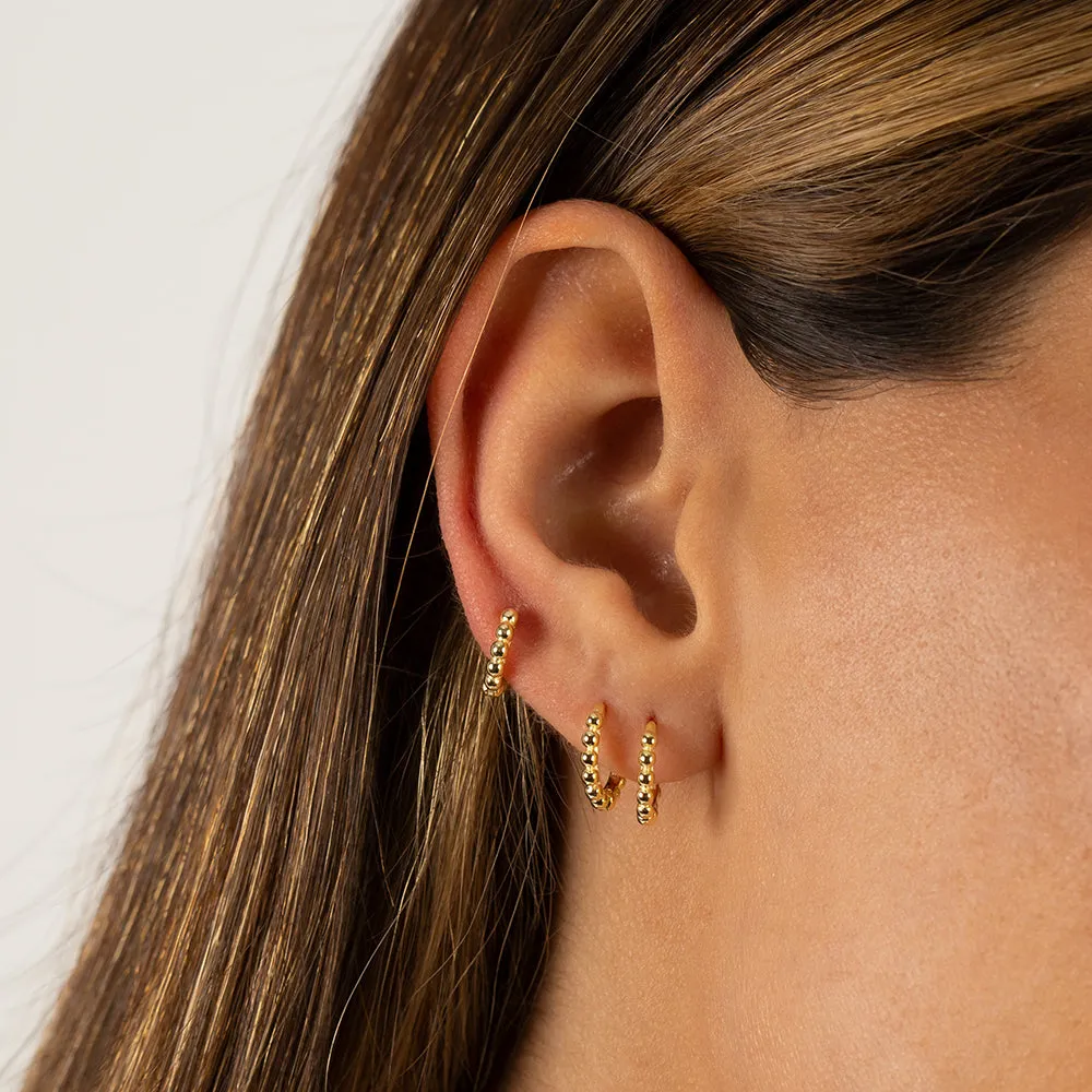 Beaded Classic Huggie Earring Combo Set sold by Adina Eden's product image thumbnail 3