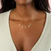 Pavé Block Name x Emerald Necklace sold by Adina Eden's