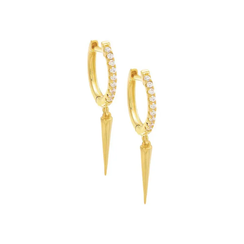 Pavé Dangling Spike Huggie Earring sold by Adina Eden's