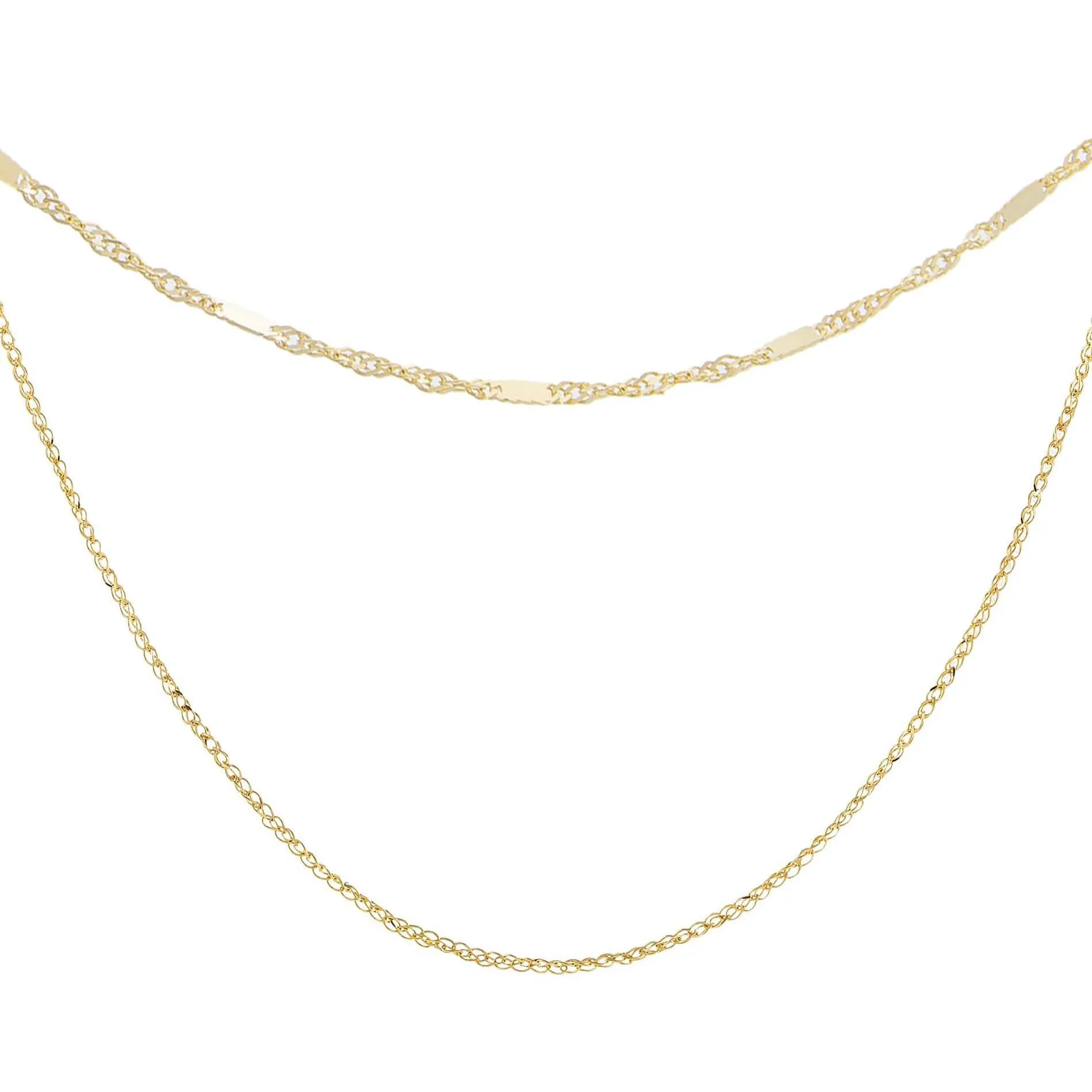 Interlocked Link X Singapore Necklace Combo Set 14K sold by Adina Eden's