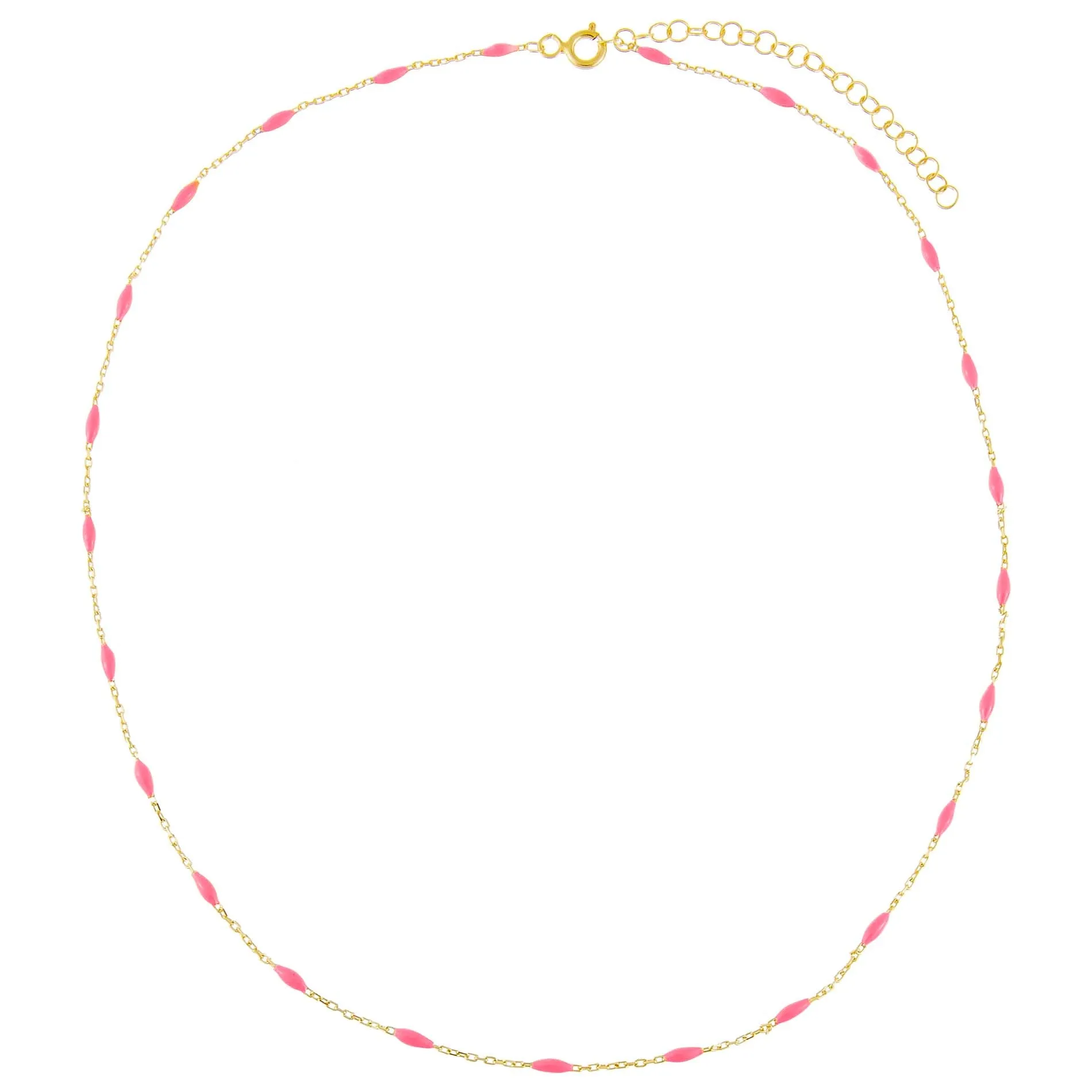 Neon Pink Enamel Bead Necklace sold by Adina Eden's product image thumbnail 2