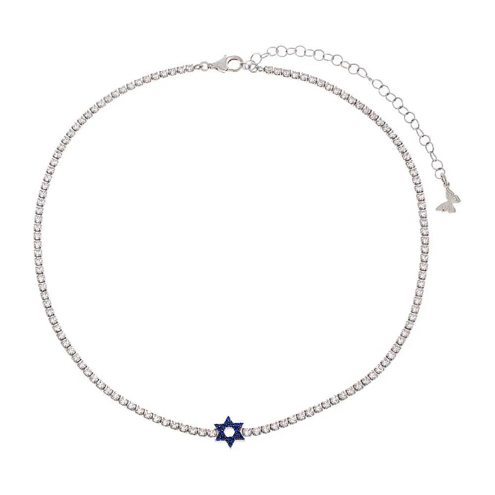 Sapphire Blue Star Of David Tennis Choker sold by Adina Eden's product image thumbnail 5