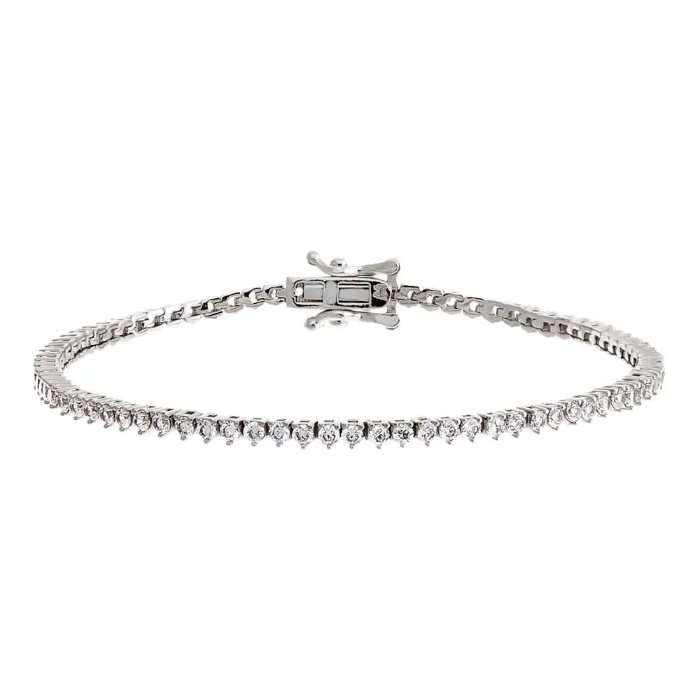 Thin Three Prong Tennis Bracelet sold by Adina Eden's product image thumbnail 3