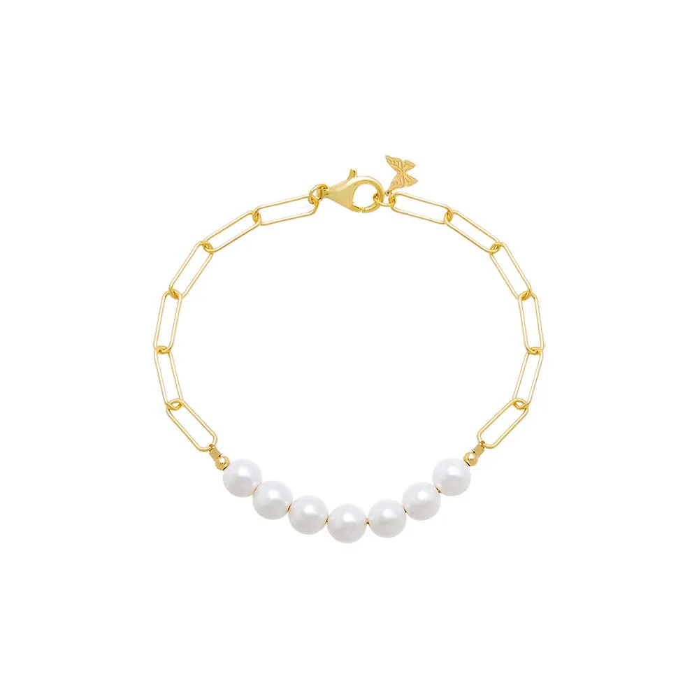 Pearl X Chunky Paperclip Chain Bracelet sold by Adina Eden's