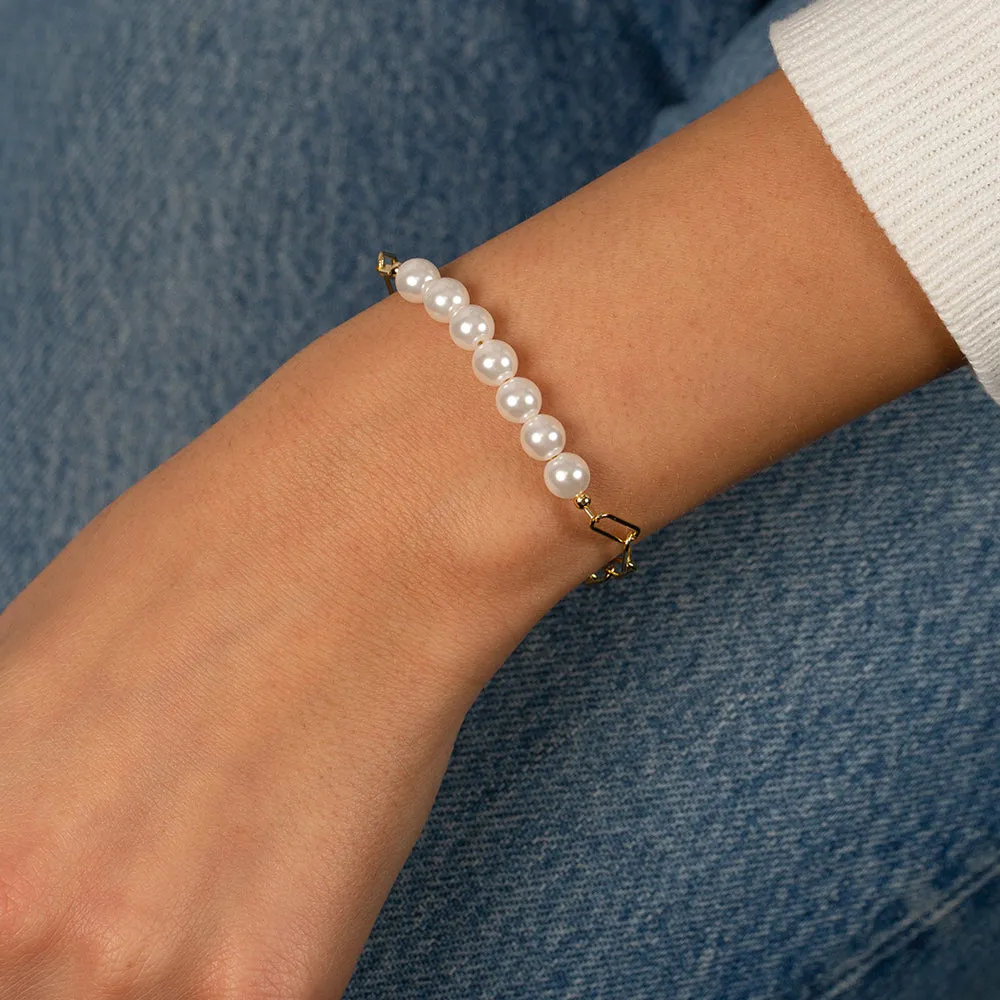 Pearl X Chunky Paperclip Chain Bracelet sold by Adina Eden's product image thumbnail 2