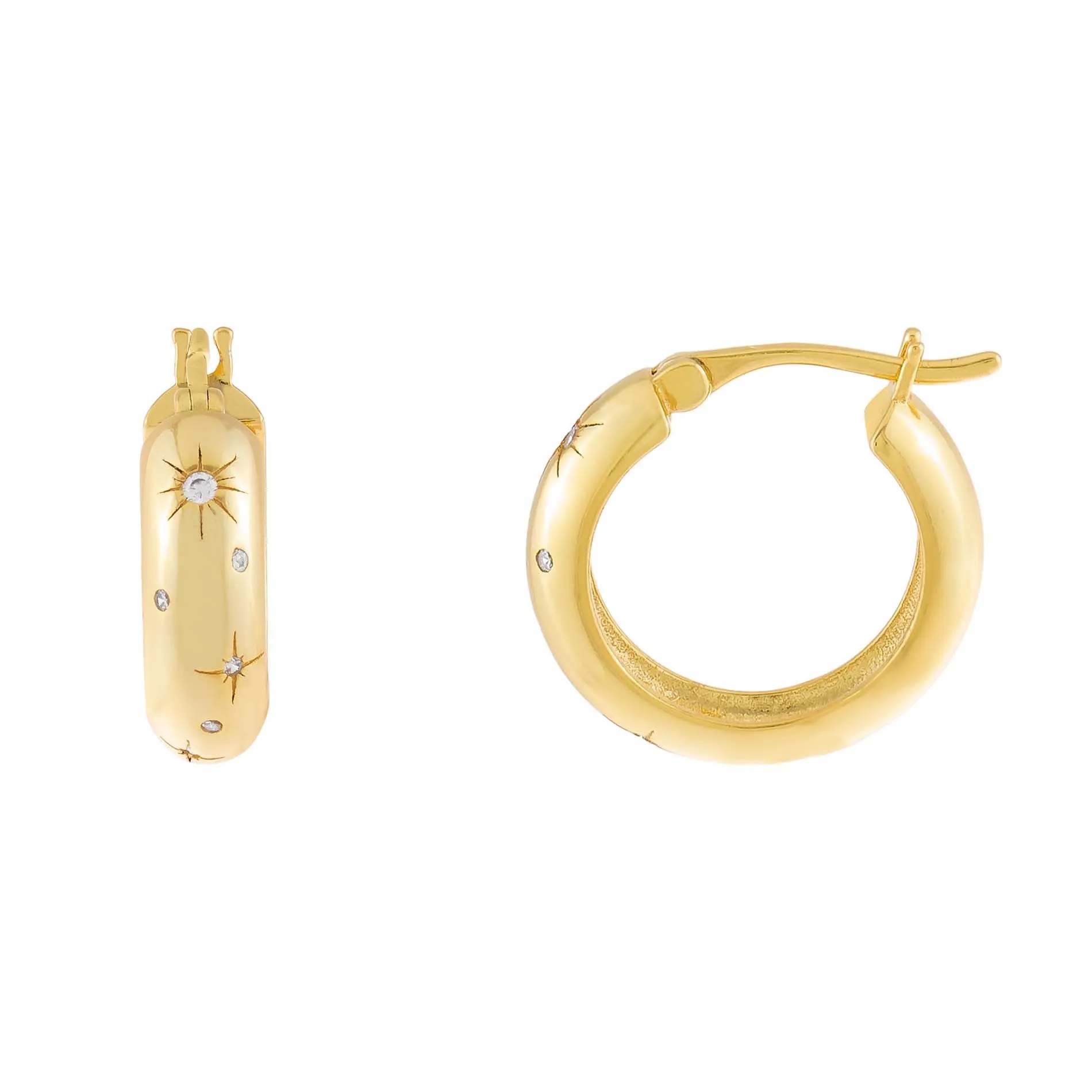 Chunky Starburst Hoop Earring sold by Adina Eden's