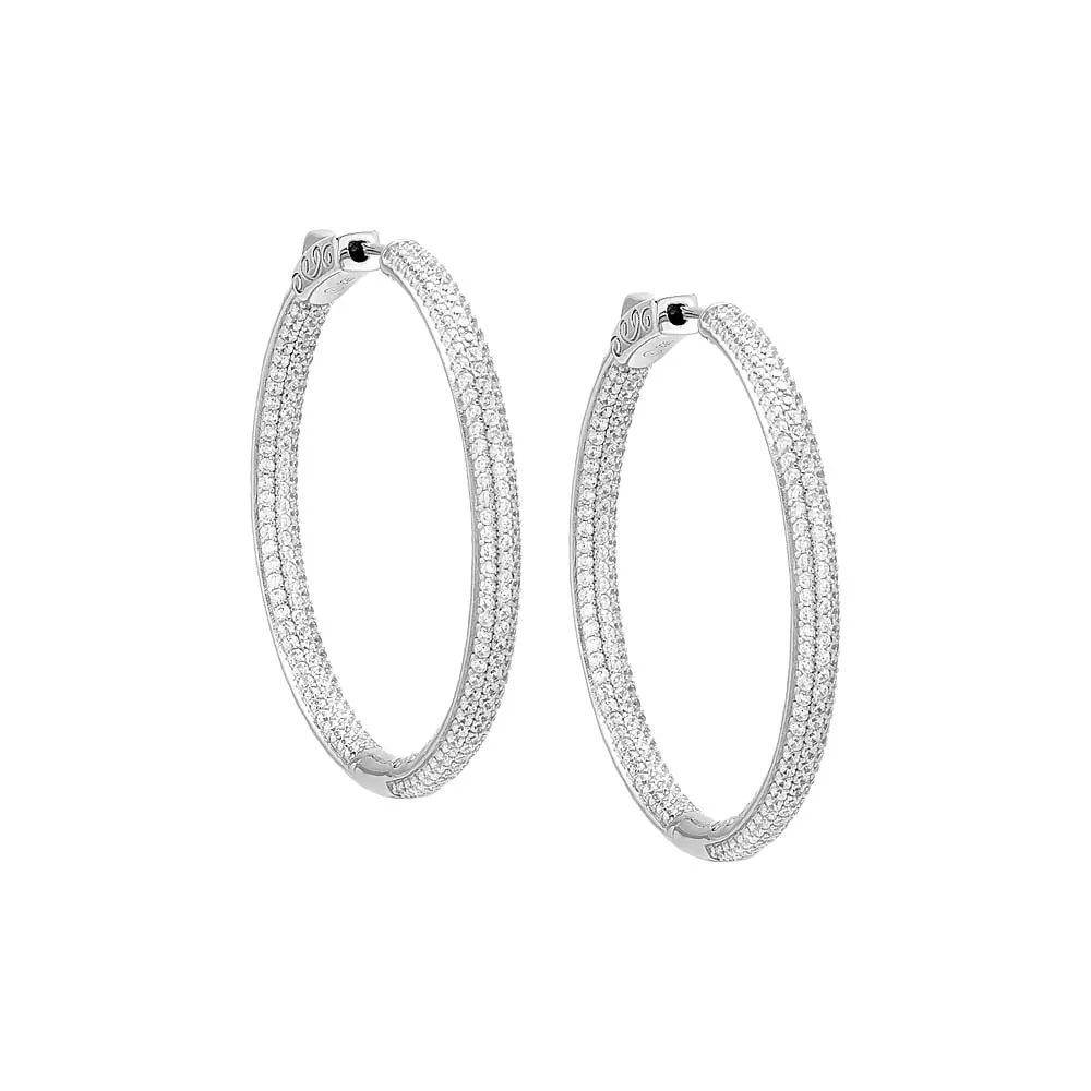 Pavé Colored Rounded Large Hoop Earring sold by Adina Eden's product image thumbnail 3
