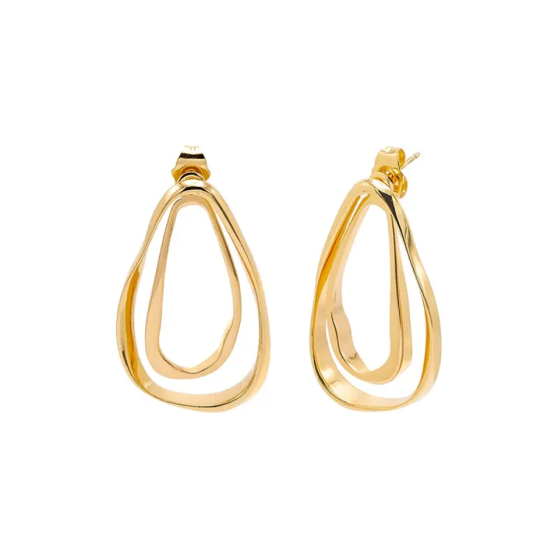 Solid Open Teardrop Drop Stud Earring sold by Adina Eden's