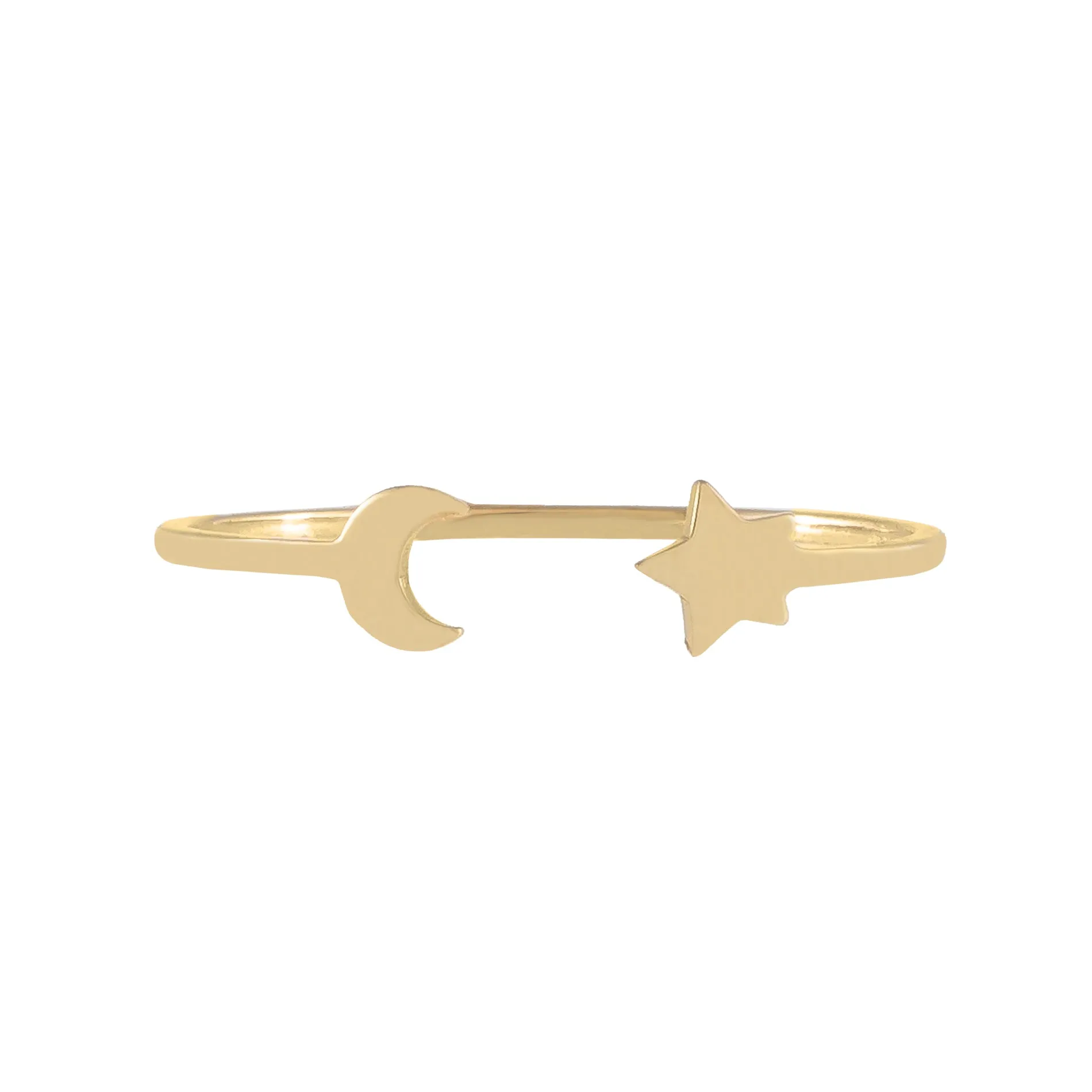 Dainty Star X Moon Ring 14K sold by Adina Eden's product image thumbnail 3