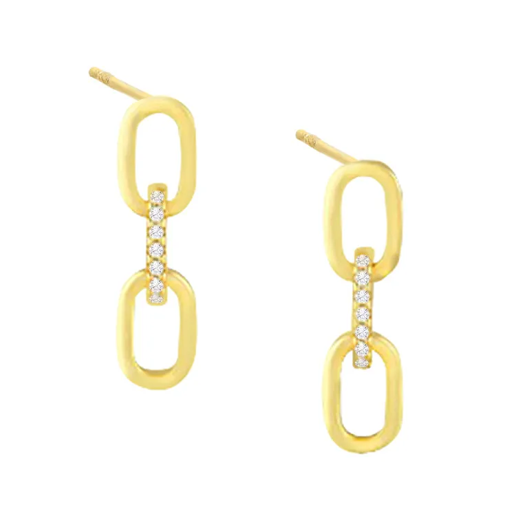 CZ X Solid Link Stud Earring sold by Adina Eden's