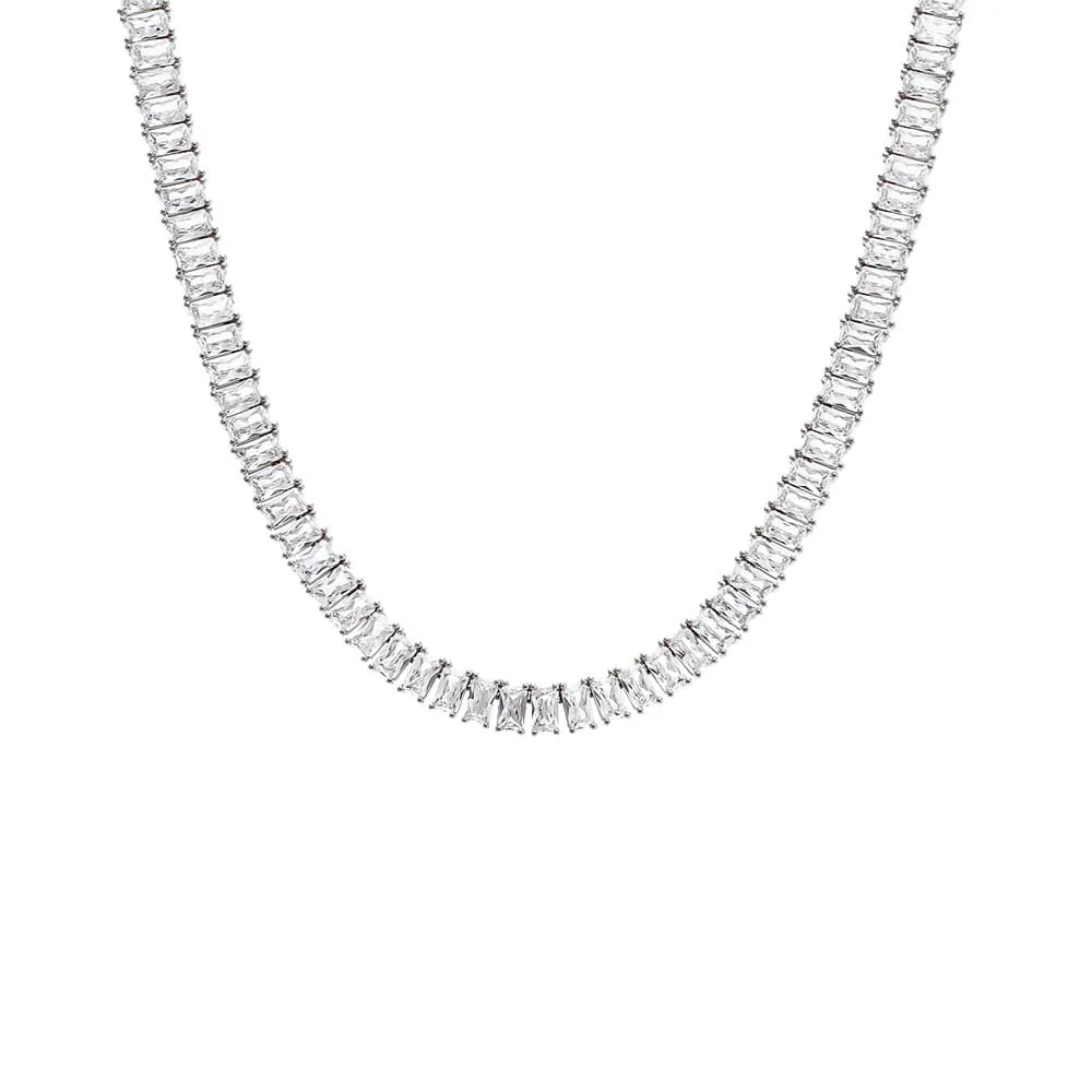 Baguette Tennis Necklace sold by Adina Eden's product image thumbnail 3