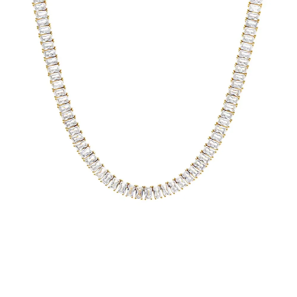 Baguette Tennis Necklace sold by Adina Eden's