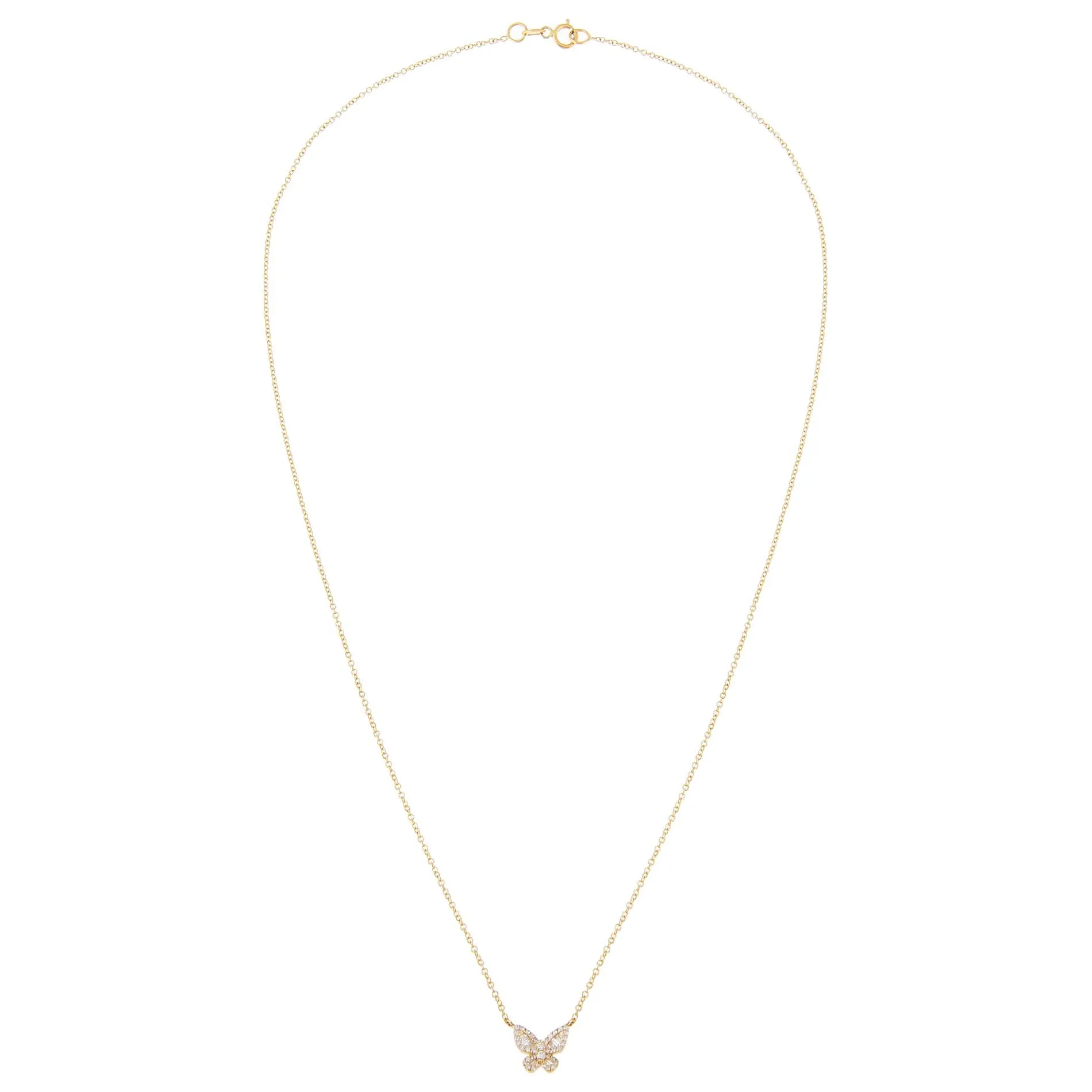 Diamond Baguette Butterfly Necklace 14K sold by Adina Eden's product image thumbnail 3