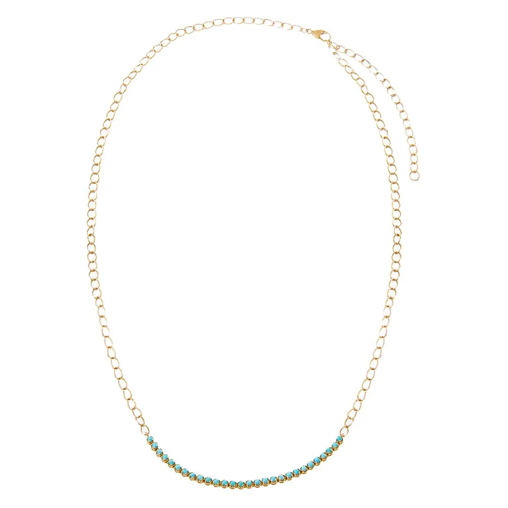 Turquoise Tennis Necklace 14K sold by Adina Eden's product image thumbnail 3
