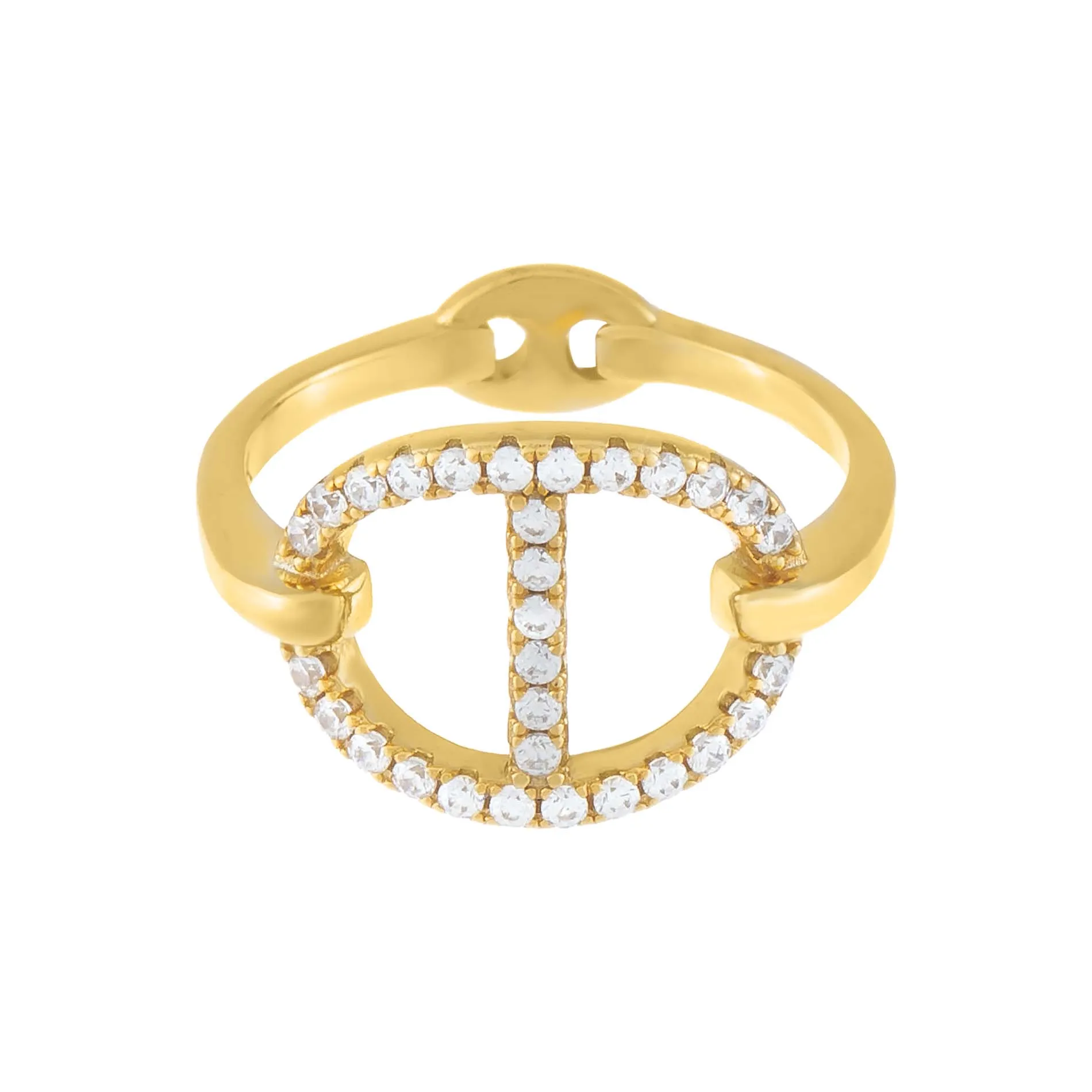 Large CZ Open Mariner Link Ring sold by Adina Eden's product image thumbnail 3