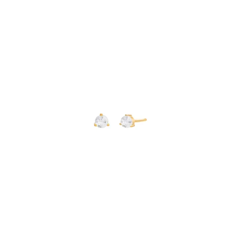 Tiny 3 Prong Solitaire Stud Earring sold by Adina Eden's