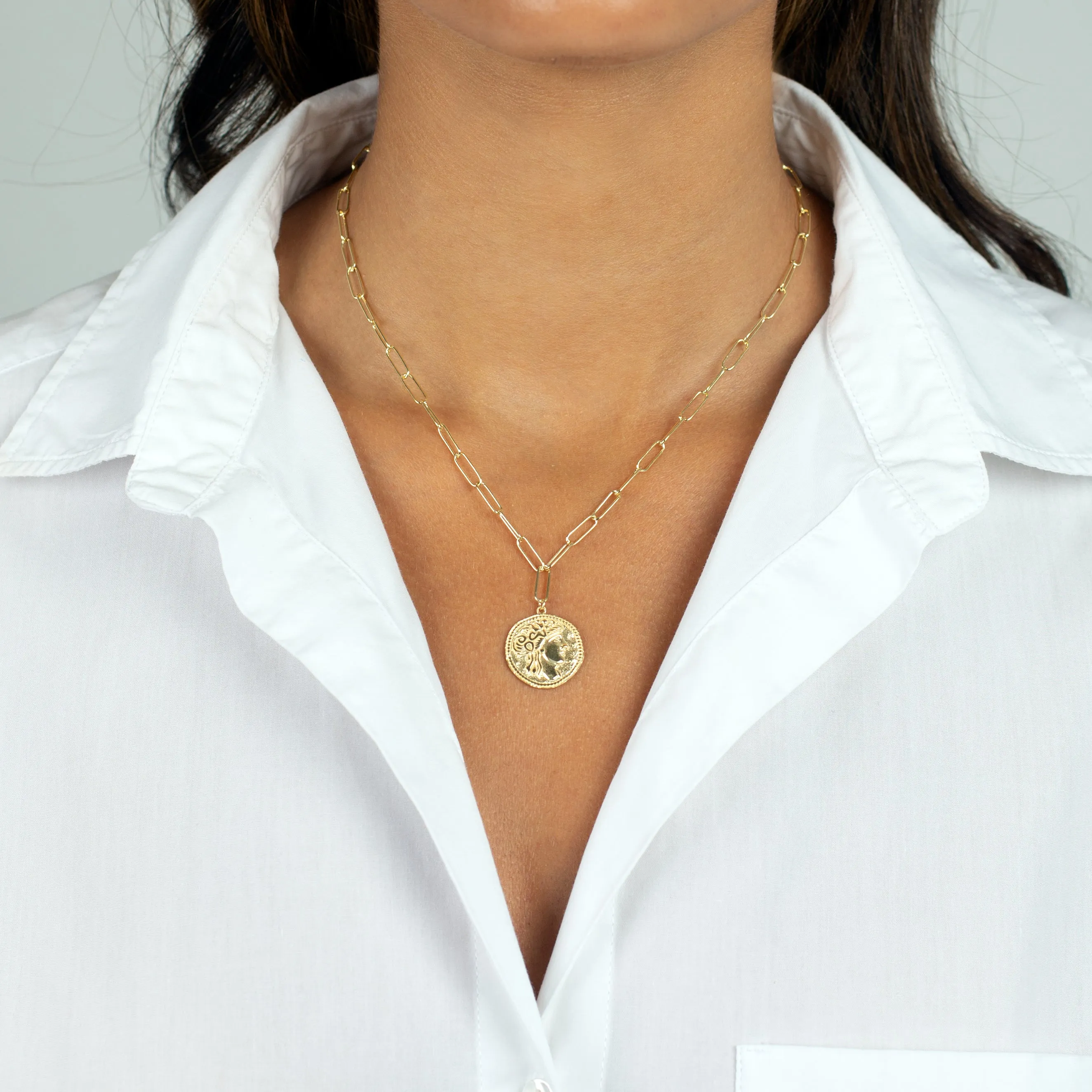 Paperclip Medallion Lariat sold by Adina Eden's product image thumbnail 2