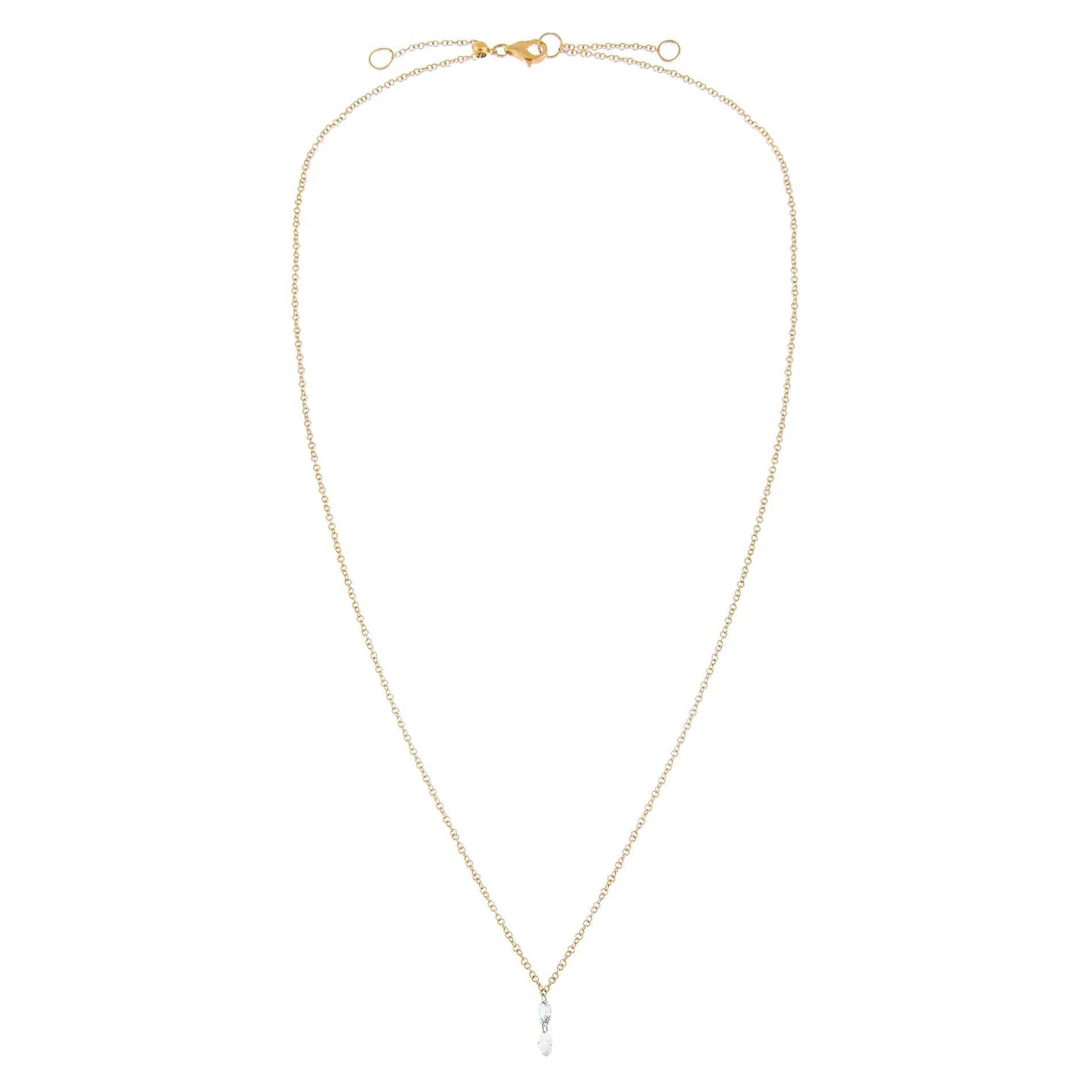 Diamond Double Marquise Floating Necklace 14K sold by Adina Eden's product image thumbnail 3
