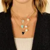 Heart X Pearl Charm Paperclip Necklace sold by Adina Eden's